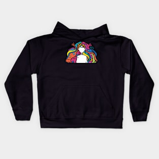 Colorful Elegant Girl Illustration Artwork Kids Hoodie